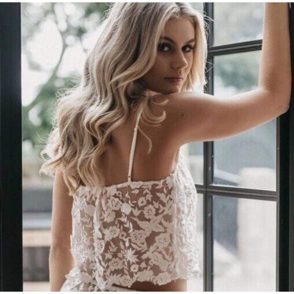 Le’ Rose Stories Camisole Coquette Lace Sheer Bridal Fairycore Cami Women’s Med